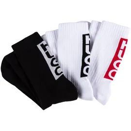 hugo underwear Freizeitsocken HUGO UNDERWEAR "3P QS BACK LABEL CC", Herren, Gr. 43-46, bunt (open miscellaneous 960), Baumwollmischung, gemustert, elastisch, Socken, mit kontrastfarbenen Logoschriftzug
