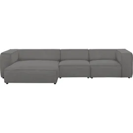 W.Schillig Ecksofa »around-the-block«, mit eleganter Biese, mit Federkern, Breite 341 cm grau