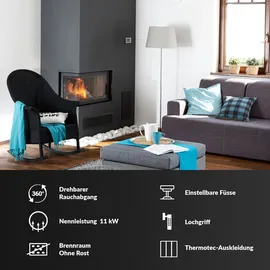 Kratki ZIBI Kamineinsatz Stahl Schwarz