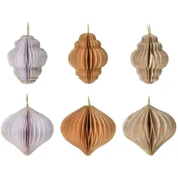 Rebecca Mobili 24 Anhängern für Weihnachtsbaum aus Papier, 3 verschiedene Farben