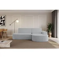altdecor Eckcouch Samt mit Schlaffunktion 2-Sitzer Grau