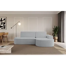 altdecor Eckcouch Samt mit Schlaffunktion 2-Sitzer Grau