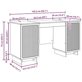 vidaXL Schreibtisch Artisan-Eiche Holzwerkstoff 142,5 x 50 x 75 cm