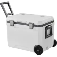 Vevor Tragbare Kühlbox Isoliert Rollbar mit Getränkehalter, 45Qt(64Dosen)