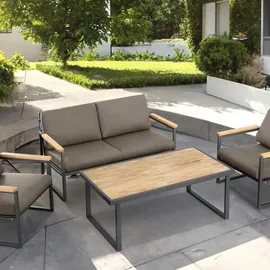 konsimo® Gartentisch 118 x 65 x 45 cm Weiß