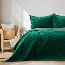 AmeliaHome Laila 200 x 220 cm flaschengrün jadegrün