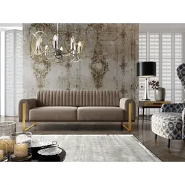 Fun Möbel Sofaset Designersofas VALERIE 3-2 in Stoff Stoff Elisa Velvet Cappuccino