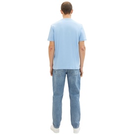 TOM TAILOR Herren T-Shirt LOGO Regular Fit Washed Out Middle Blau 32245 S