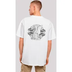 T-Shirt F4NT4STIC "Wickie und die starken Männer", Herren, Gr. M, weiß, Obermaterial: 100% Baumwolle, casual, oversize, Rundhals, Kurzarm ohne Bündchen, Shirts, Nostalgie, Retro Print, Kinderserie