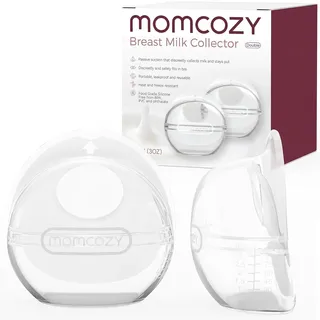 Momcozy 90 ml Milchauffangschalen Stillen, Auffangschale muttermilch für Stillen, Wederverwendbare Milch Auffangschalen, Milchsammler, Silikon-Auffänger mit besserer Passform & weicher, 2 Stück