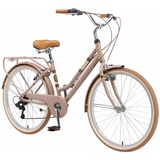 Bikestar Hollandrad, 7 Gang Shimano RD-TY21 Schaltwerk, Kettenschaltung, braun 41 cm