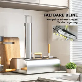 Outsunny Outdoor Pizzaofen silber