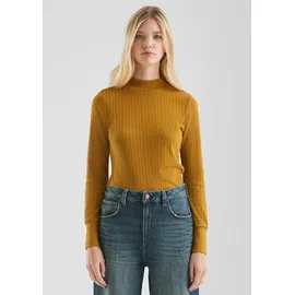 QS Geripptes Langarmshirt Gelb XXL