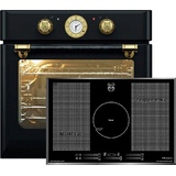 Kaiser Küchengeräte Induktions Herd-Set EH 6432 BE +KCT 777 FI La Perle, Retro Einbau Backofen Elektro, 10 Funktionen+Induktionskochfeld 77 cm schwarz
