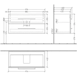Villeroy & Boch Waschtischunterschrank 2 Auszüge 97,6 x 51,4 cm Kansas Oak