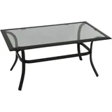 DEGAMO Beistelltisch Zagreb 102x61x48cm, Stahl schwarz + Glas grau getönt,