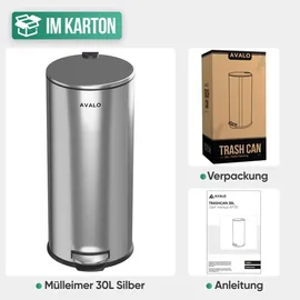 Avalo Treteimer 30 l Silber