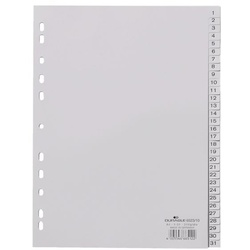Durable Kunststoffregister 1-31 A4 grau, 22.8x29.7 cm