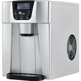 Juskys Eiswürfelmaschine PIM200L & Timer – Elektrischer Eiswürfelbereiter Silber