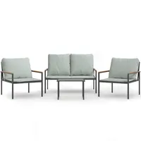 vidaXL Garten-Lounge-Set 4-tlg. anthrazit Stahl