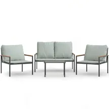 vidaXL Garten-Lounge-Set 4-tlg. anthrazit Stahl