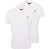 Kappa Poloshirt Poloshirt, 2er-Pack weiß