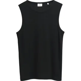s.Oliver Slim Fit Tank Top aus Baumwollmix mit Crew Neck - schwarz - L