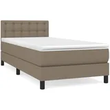 vidaXL Boxspringbett mit Matratze Taupe 100x200 cm Stoff1389602