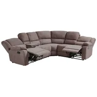 BELIANI Ecksofa Taupe Stoff 5-Sitzer 2 Getränkehalter Kammer 2 USB-Ports Elektrisch Verstellbar Sesselfunktion Relaxfunktion Modern Wohnzimmer - Beige