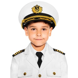 Maskworld Kostüm Kapitänsmütze für Kinder, Verleiht den nötigen Respekt: Kapitänshut von MASKWORLD weiß