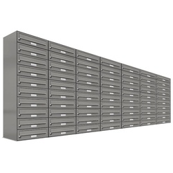 AL Briefkastensysteme Wandbriefkasten 70er Premium Briefkasten Aluminiumgrau RAL Farbe 9007 für Außen Wand grau