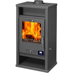 Møby24 Kamin Ofen Kaminofen Anthrazit 130mm Rauchrohr 7,78 KW BimSchV 1-2 EEK A Assos