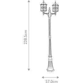 Elstead Lighting 2-Licht Gartenlaterne Aluminium schwarz E27 IP44