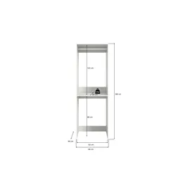 xonox.home Waschmaschinenschrank Free 66 x 195 x 60 cm Weiß