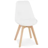 Skandinavischer Designerstuhl aus Holz und Textil | Eleganter Esszimmerstuhl mit gepolsterter Sitzfläche | Modern Skandinavisch | Kadima Design