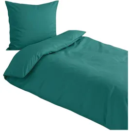 Traumschlaf Pure Mako-Satin 135 x 200 cm + 80 x 80 cm petrol