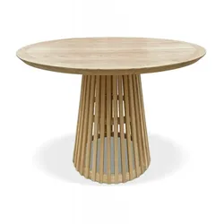 Runder Esstisch aus Zedernholz | Küchentisch Naturholz für Geselligkeit | Rundtisch 120 cm Durchmesser | Moderner Esszimmertisch | Kadima Design