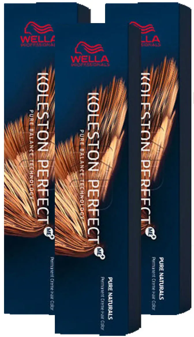 Wella Koleston Perfect ME+ Pure Naturals 3er Set 5/0 Hellbraun 3 x 60 ml
