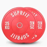 SF SUPRFIT Hantelscheiben Colored Bumper Plate White Logo (Paar) rot