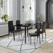 Vicco Esszimmerstuhl Grand Kunststoff schwarz 4er Set