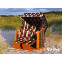 Swing&Harmonie LED - Strandkorb XXL - 118cm inkl. Abdeckcover Volllieger Ostsee Sonneninsel Rattan Möbel Polyrattan - versch. Ausführungen