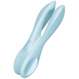 Satisfyer Threesome 1', 14 cm, Auflegevibrator, 3 Motoren, Schamlippen- und Klitorisstimulation, Farbe:blau