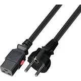 TTL 7132-L-5M - Netzkabel CEE 7/7 auf C19, SelfLock, 5,0 m, schwarz