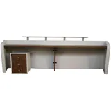 Jet-Line Reutlingen XXL weiß mit Holzüberzug Inkl Rollcontainer 336x100x105 cm)