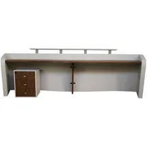 Jet-Line Reutlingen XXL weiß mit Holzüberzug Inkl Rollcontainer 336x100x105 cm)