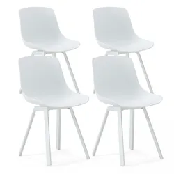 Oviala Business Satz von 4 Outdoor-Stühlen weiß