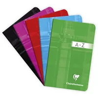Clairefontaine 3599C - Adressbuch / Vokabelheft 9x14 cm, 48 Blatt, kariert, 90g, farbig sortiert, 1 Stück