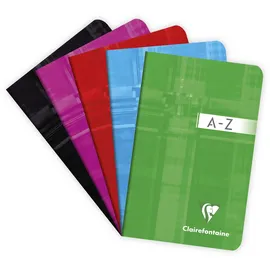 Clairefontaine 3599C - Adressbuch / Vokabelheft 9x14 cm, 48 Blatt, kariert, 90g, farbig sortiert, 1 Stück