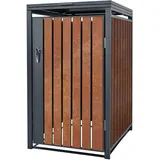 ML-Design Mülltonnenbox 1Er für 1 Tonne 240L 68x80x116,3 cm Anthrazit-Rostoptik