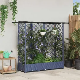 vidaXL Hochbeet mit Rankgitter und Dach 164 x 40 x 123 cm Grau